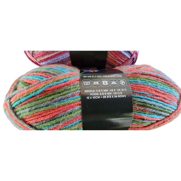 Mix Lot 2 Skeins Mayflower Uranus Sock Yarn Color FV-03 & FV-02 (50g/229yds ea) - Picture 5 of 5